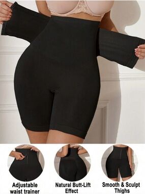 High-Waist Black Shapewear Shorts - Smooth & Sculpt